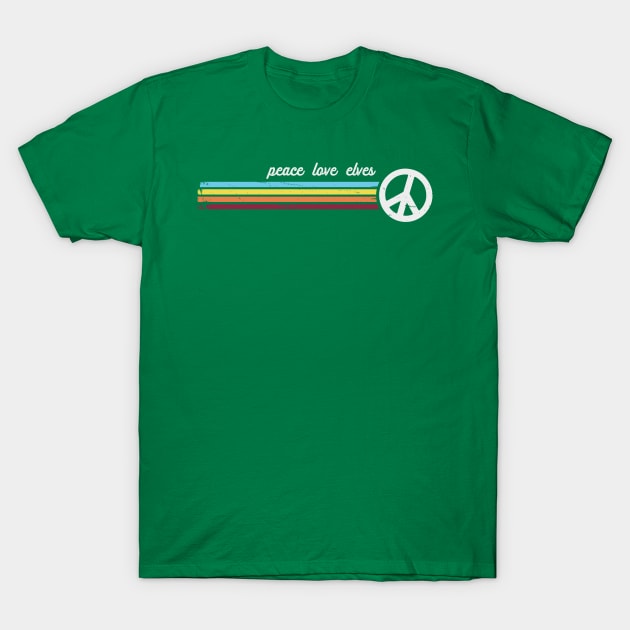 Peace Love Elves T-Shirt by Jitterfly